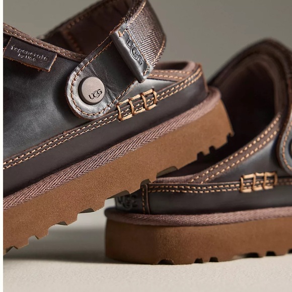 UGG® LEATHER GOLDENSTAR SLINGBACK CLOGS - Picture 3 of 9